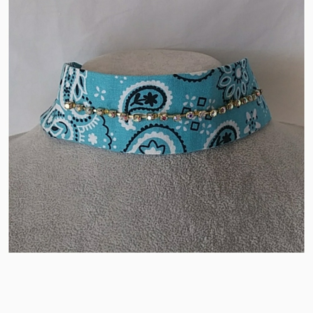 Bandana & Rhinestones Choker
